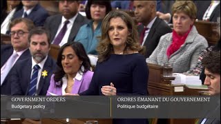 Chrystia Freeland tables 2024 federal budget  FULL SPEECH [upl. by Ahsemik]