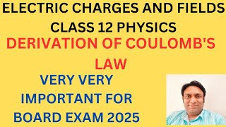 Coulombs Law Statement And Its Mathematical Derivation।। CLASS 12 PHYSICS।।FOR JEENEET [upl. by Nitsirc]