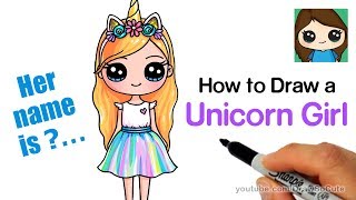 How to Draw a Unicorn Cute Girl Easy [upl. by Adlecirg801]