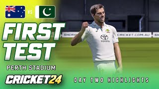 AUSTRALIA vs PAKISTAN  First Test  Day Two Highlights  Cricket 24 Gameplay [upl. by Ellennoj]