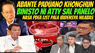 NILABAS NA SAL PANELO BINULGAR SILA ABANTE AT PADUANO NASA DRG LIST PALA❗️ [upl. by Flavius]