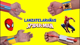 Como hacer 4 LANZA TELARAÑAS de SPIDERMAN Web Shooter de papel [upl. by Elbys155]