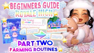 🎄2024 BEGINNERS GUILD TO ROYALE HIGH✨ PART 2 💎FARMING ROUTINE👑  Royale High Glitterfrost [upl. by Nightingale]