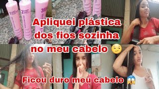 Apliquei plásticas dos fios no meu cabelo sozinha 😱 [upl. by Notyrb783]