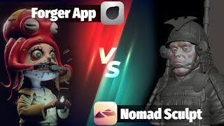 Tablet Sculpting Showdown forger app vs Nomad Sculpt [upl. by Assylem]