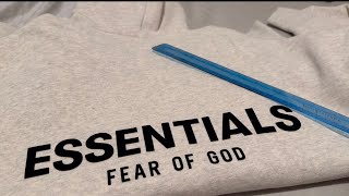 FEAR OF GOD ESSENTIALS HOODIE  LEGIT CHECK oatmeal CORE collection [upl. by Archle659]