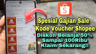 Terbaru Cara Memakai Kode Voucher Diskon Shopee Spesial Gajian Sale 25 Oktober [upl. by Rabbi171]