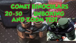 Comet binoculars 20×5o review and zoom test [upl. by Eelam]