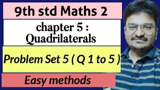 9th STD Maths 2 chapter 5 Quadrilaterals Problem Set 5Q 12345Answersolutions marathi mh boar [upl. by Gelb]