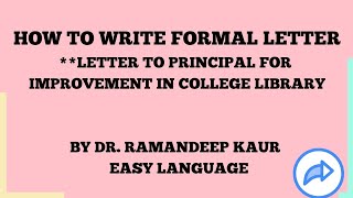 How to write letter to Principal Formal Letter FormatExact Wording with clear explanation [upl. by Atener]