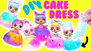 LOL Surprise DIY Birthday Cake Dress Dolls Crafts for Kids [upl. by Klemens182]