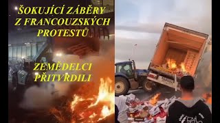 Šokující záběry z francouzských protestů  zemědělci přitvrdili [upl. by Marigolde565]