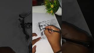 Rabindranath Tagore Drawing  Pen sketch ♥️ art pencilsketch drawing rabindranath short [upl. by Saraiya429]