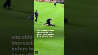 Security uses Taser on backflipping field intruding fan Shorts [upl. by Asiram]