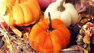 Needle felting beginners pumpkindiy needlefelted tutorial art needlefelting felted pumpkin [upl. by Maxie]