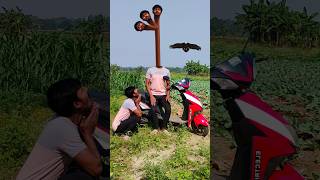 Two brothers long head helicopter mode flying funny video shorts [upl. by Atirehgram48]