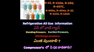 Refrigeration All Gas Information HVAC all gas details [upl. by Xed]