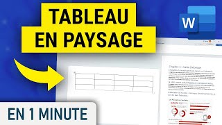 Insérer un tableau au format paysage sur votre document Word [upl. by Anerev]