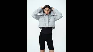 Women Apparels  Cropped Duck Down Puffer Jacket [upl. by Aicena]