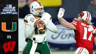 Miami vs Wisconsin Pinstripe Bowl Highlights 2018 [upl. by Lleral]