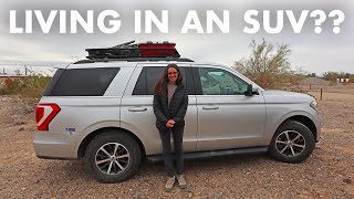 FullTime SUV Living with Pets Ford Expedition Camping Setup Tour [upl. by Raffo]