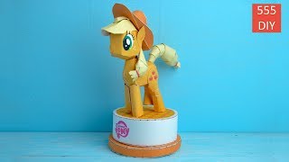 DIY MLP Applejack My Little Pony Paper Craft Toy  DIY ม้าโพนี่ โมเดลกระดาษ น่ารักๆ [upl. by Audwen]