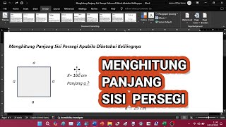 Cara Menghitung Panjang SIsi Persegi Belah Ketupat Apabila Kelilingnya Sudah Diketahui [upl. by Oyam]