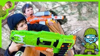 Zombie Nerf Blaster Tree Fort Attack [upl. by Descombes]