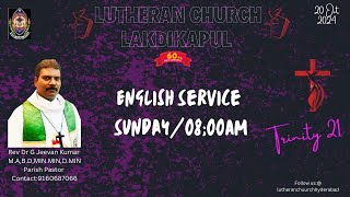 ENGLISH SERVICE   20102024 LUTHERAN CHURCH Lakdikapool Hyderabad [upl. by Winifield389]