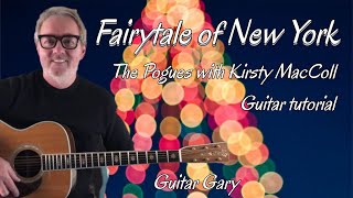 Fairytale of New York  The Pogues with Kirsty MacColl guitar tutorial [upl. by Goulette]