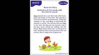 e sound Phonics Sound Words Sentences Learn to read with phonics Learn to read in 10 days [upl. by Atsylak]