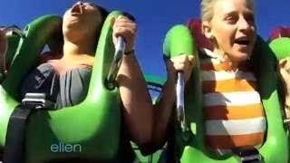 Blindfolded on the Roller Coasters on Ellen show [upl. by Auoz]