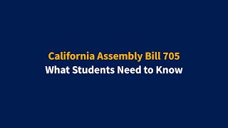 Know Your Rights The AB 705 Initiative and What it Means for Students [upl. by Anawak]