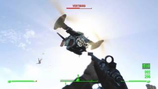 Fallout 4  How to destroy a vertibird Hunting rifleGrenade [upl. by Nehtan]