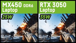 MX450 DDR6 vs RTX 3050 35W Version Laptop [upl. by Ainaled]