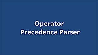 Operator Precedence Parser│Compiler Design│Part 16│Learn CSE Malayalam [upl. by Yffat]