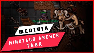 Medivia OnlineMinotaur Archer Task Dwarf Faction [upl. by Ahsytal]