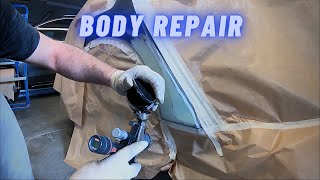 Repair car body  How to spreading Filler Putty  Bondo  Подготовка кузова [upl. by Enirehtak]