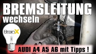 Bremsleitung wechseln und biegen ATE  TRW vorne Audi A4 A5 A6  VW mit Tipps [upl. by Sacci259]