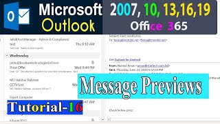 How To Change Your Inbox Message Preview Settings in Outlook [upl. by Chiquita]