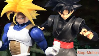 Trunks VS Goku Black DBZ StopMotion [upl. by Orvie146]