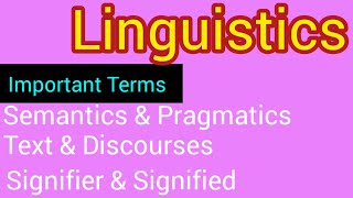 Linguistics Terms  Important terms of Linguistics  Important Definitions [upl. by Avraham]