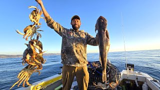 Sunup to Sundown HUGE Fish PB and Limits of Dungeness Crab 2425 Season [upl. by Llednohs718]