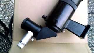 Orion 9x50 Illuminated RightAngle CI Finder Scope on a Celestron Telescope [upl. by Ynittirb]