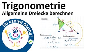 Trigonometrie  Allgemeine Dreiecke berechnen [upl. by Yenobe]