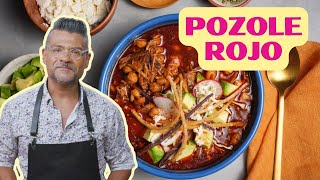 Rick Martínezs Pozole Rojo Stew  Introduction to Mexican Cooking  Food Network [upl. by Nirot]