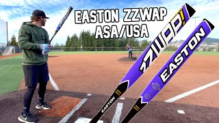 Hitting with the Easton ZZWAP  ASAUSA Slowpitch Softball Bat Review [upl. by Enneiluj]