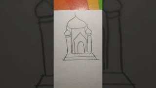 Easy masjid drawing 🕍🕍🕍🕍 art viralshortvideo masjid islamicart drawing trending [upl. by Merton]