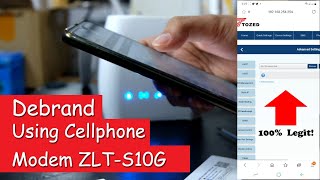 Part 2   Debranding ZLT S10G Using Cellphone  Firmware Version 200 2036 2037 [upl. by Arata]