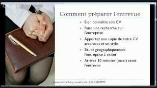 Comment se préparer pour une entrevue dembauche [upl. by Hendrickson]